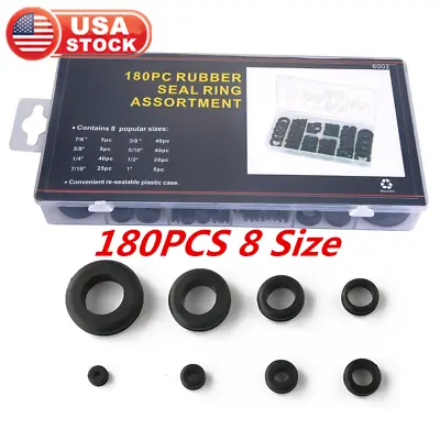 180x Mixed Rubber Grommet Hole Plug Car Wire Cable Sheath Gasket Kit 8 Sizes USA • $10.64