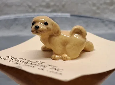 Hagen Renaker Tiny Tan Puppy VTG Miniature On Original Tag • $18