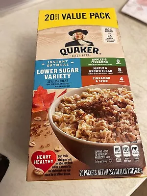 NEW Quaker Instant Oatmeal Variety Value Pack 1.51 Oz 20 Packets • $10.50