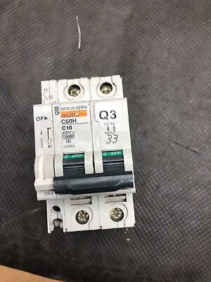 Merlin Gerin Multi 9 C60h C 10 C60h C10 400v 2 Pole 10a Circuit Breaker   • $14.99