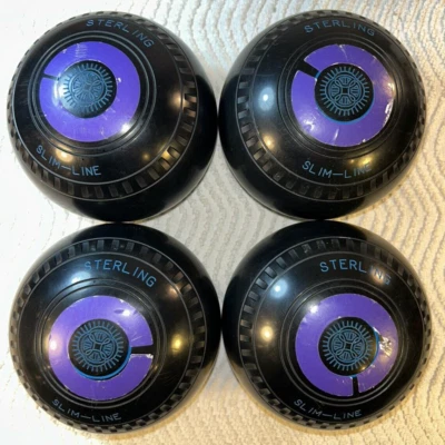 £90 • Buy Lawn Bowls ALMARK STERLING SLIM-LINE Size 4HM Black In Original Box