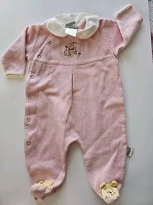 Classic Winnie The Pooh One Piece Girls Size 3-6 Months Pink Embroidered • $9.95