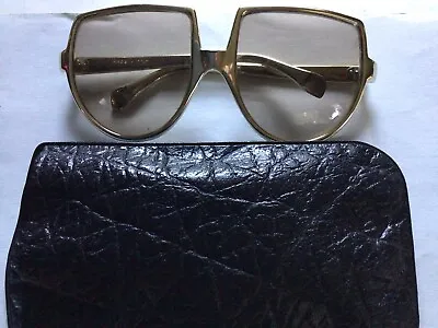 Sunglasses Vintage Italian Big Gold Retro Trendy • $112.80