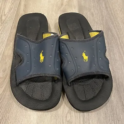 Vintage Polo Sport Ralph Lauren Logo Slides Foam Sandals Size 12 • $34.99