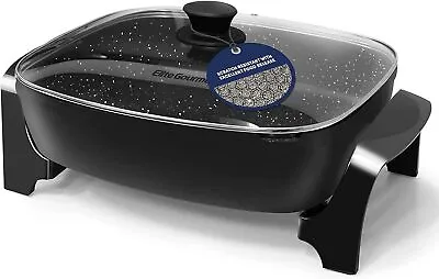 Elite Gourmet Extra Deep Non-stick Electric Skillet 16 In With Glass Vented Lid • $60.02