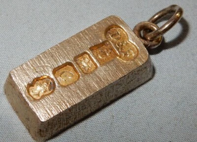 £22 • Buy VINTAGE HEAVY SILVER INGOT PENDANT FULLY HALLMARKED STERLING - 22.2 Grams