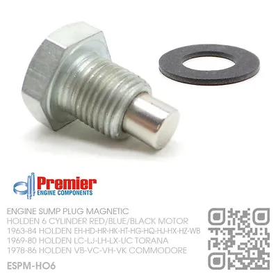 Premier Magnetic Sump Plug 6 Cyl 149-161-179-186 Red Motor [holden Eh-hd-hr] • $33.50