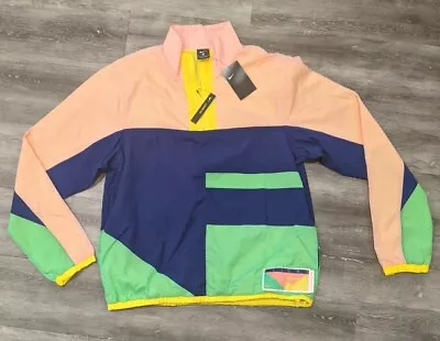 NEW 80's 90's Nike Flight Series Windbreaker Jacket Retro Neon Color Block MED • $88