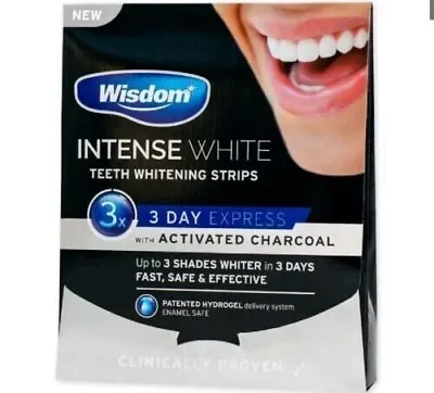 Wisdom Intense White Teeth Whitening Strips Charcoal 3 Day • £8.97