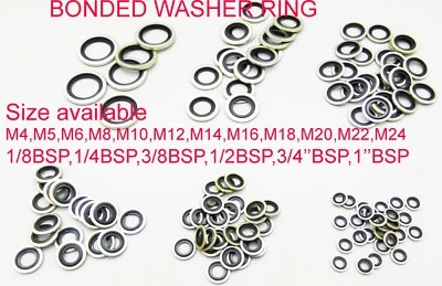 £3.99 • Buy Bonded Seal Washers - Dowty Sealing Washer Hydraulic Oil Petrol Sealing Washers