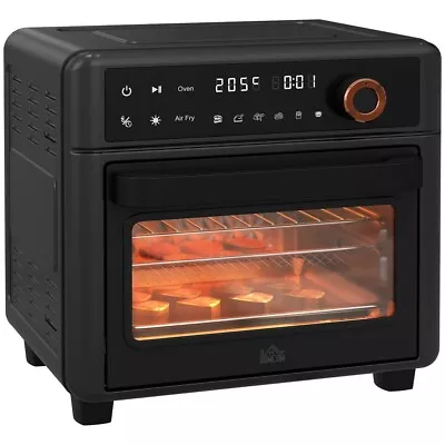 HOMCOM 2 In 1 Air Fryer Oven 13-L Oven Countertop Convection Oven 1200W | Black • £66.95