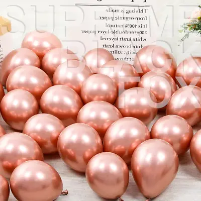 50 Rose Gold Metallic Balloons Chrome Shiny Latex 12  Thicken Wedding Party Baby • $6.99