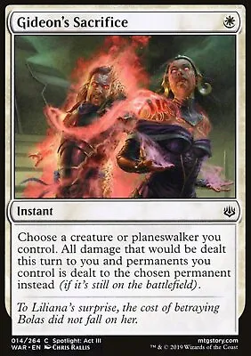 MTG: Gideon's Sacrifice - War Of The Spark - Magic Card • £1.75