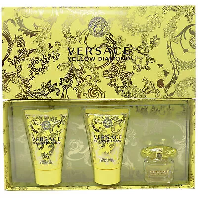 Versace Yellow Diamond Women's EDT Body Lotion Shower Gel Set NEW IN BOX!! • $25.39