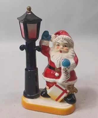 Vintage Santa Lamp Post Christmas Ceramic Figurine Japan 5.5”  • $35