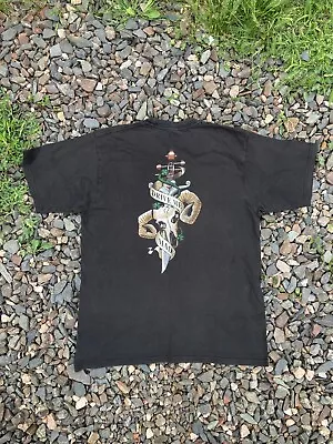 Vintage Jerzees Drive Me Mad Fiddler's Green Faded T-Shirt Sz M Ed Hardy Style • $15