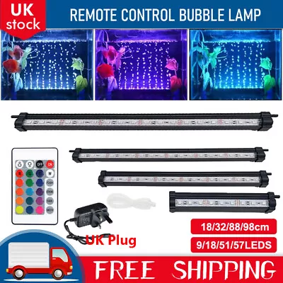 £39.59 • Buy LED Aquarium Lights Submersible Air Bubble RGB Light For Fish Tank Underwater UK