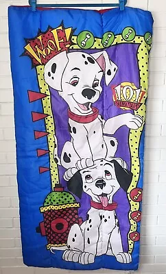 Vintage Disney 101 DALMATIANS Sleeping Bag Bright Vibrant Colors 56”x27” • $25.99