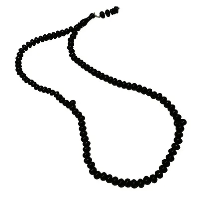 SMALL MUSLIM PRAYER BEADS – Simple Black 99-Bead 7mm Oval Plastic Tasbih Sibha • $8.82