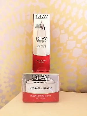 Olay Regenerist Advanced Anti-Ageing Eye Lifting Serum | Hydrate Day Cream 50ml • £10.50