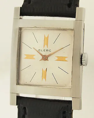 $932.66 • Buy Clerc Wristwatch In Stainless Steel Design Chassis From The 1940er Years