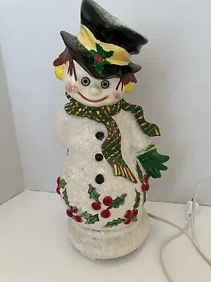 Vintage Uniquely Painted Snowman Light. Approx 12” Tall. With Light. Works. • $27