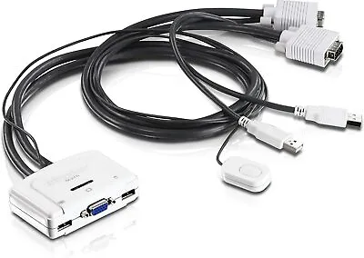 TRENDnet 2 Port USB KVM Switch And Cable Adaptor Kit Manage Two PC USB 2.0 Kit • £19.99