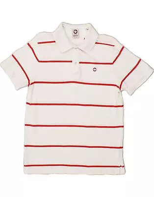 MURPHY & NYE Mens Polo Shirt Medium White Striped Cotton AS12 • $21.10