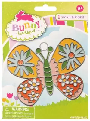 DIY Makit & Bakit Floral Butterfly Stained Glass Suncatcher Kit Kids Craft • $11.95