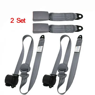 2Set Retractable 3 Point Car Safety Seat Belt Lap & Diagonal W/Release Camlock# • $84.99