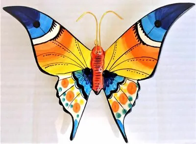 £16.74 • Buy Butterfly 9'' Hand Painted Portuguese Ceramic Pottery Wall Made In Portugal Love