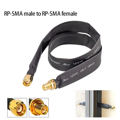 £4.46 • Buy 25 CM RP SMA Male To RP SMA Female Flat Window Coaxial Extension Pigtail Cable