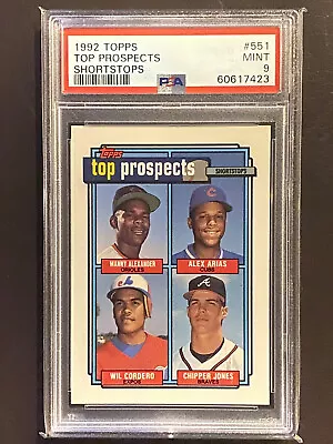 1992 Topps Top Prospects PSA 9 #551 Chipper Jones RC Shortstops Braves • $9.99