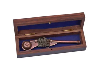 Whistle 5  Antique Copper Boatswain (Bosun) Rosewood Box • $31.16