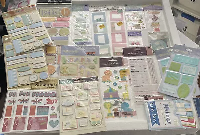 Huge Lot BABY Scrapbook Sticker & Embellishments 53 Items • $38