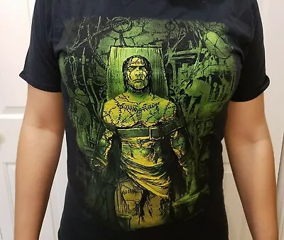 Black Frankenstein T-Shirt Horror Nat Jones Graphic Fright Halloween Size M • $17.99