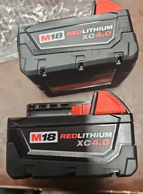 Milwaukee 48-11-1840 M18 XC RedLithium 4.0Ah Battery 2 Pack NEW FREE SHIPPING  • $99.55