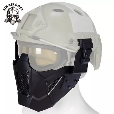 Tactical Mesh Iron Half Face Mask Airsoft Paintball Military FAST Helmet Mask BK • $24.89