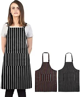 £4.99 • Buy Black Blue And White Apron Butchers Catering Cooking Professional Chef Aprons