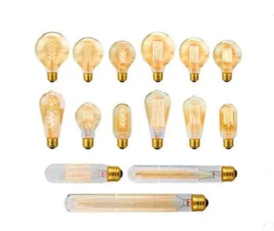 E27 E14 B22 Vintage Antique Style 40W 60W Edison Industrial Filament Bulbs Light • £7.49