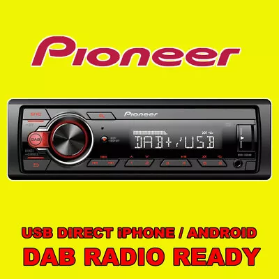 PIONEER CAR USB RADIO STEREO DAB TUNER FM RADIO HEAD UNIT  IPHONE AUX INPUT  • £77.99