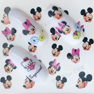 Nail Art Stickers Water Decals Transfer Disney Minnie Mouse & Mickey Mouse Head • $2.18