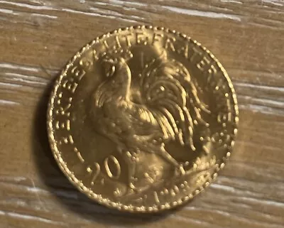 Lustrous French Marianne Rooster 20 Francs Gold Coin France 1908 • $404