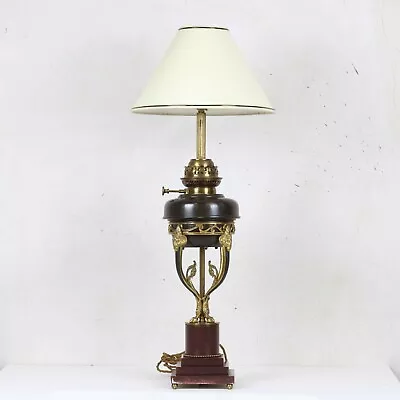 Antique French Empire Style Ram's Head & Hoof Converted Oil Lamp C.1870 • $491.48