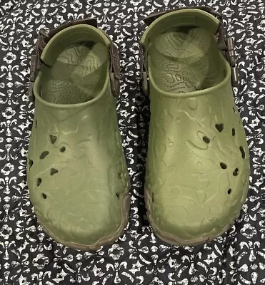 Crocs All-Terrain Atlas Clog Army Green Espresso Sandals 208391-32C Size 11 Men • $32