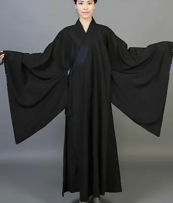 Buddhist Monk Shaolin Dress Meditation Haiqing Robe Long Gown Kung Fu Suit • $55.45