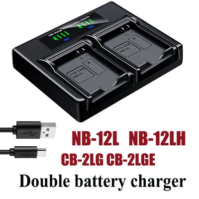 Dual Battery Charger For Canon NB-12L CB-2LG 2LGE PowerShot G1 X Mark II N100 • $10.99