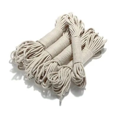 £8.79 • Buy 4mm Cotton Rope Pulley Clothes Line Traditional Washing Camping 10m - 100m