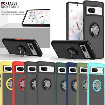 For Google Pixel 7A  8 Pro Case Ring Shockproof Stand Phone Cover + Screen Guard • £3.95