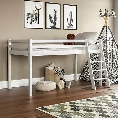 High Sleeper Bed Cabin Loft Bed Solid Wood Frame Childrens Kids Single 3FT White • £129.99